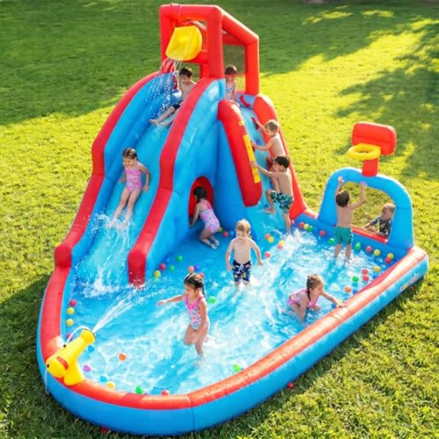 Kids Outdoor House - Backyard outdoor water slide inflatable bounce