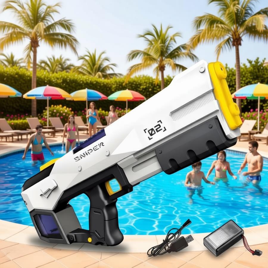 Kids Outdoor Clubhouse - Fully Automatic Electric Water Gun for