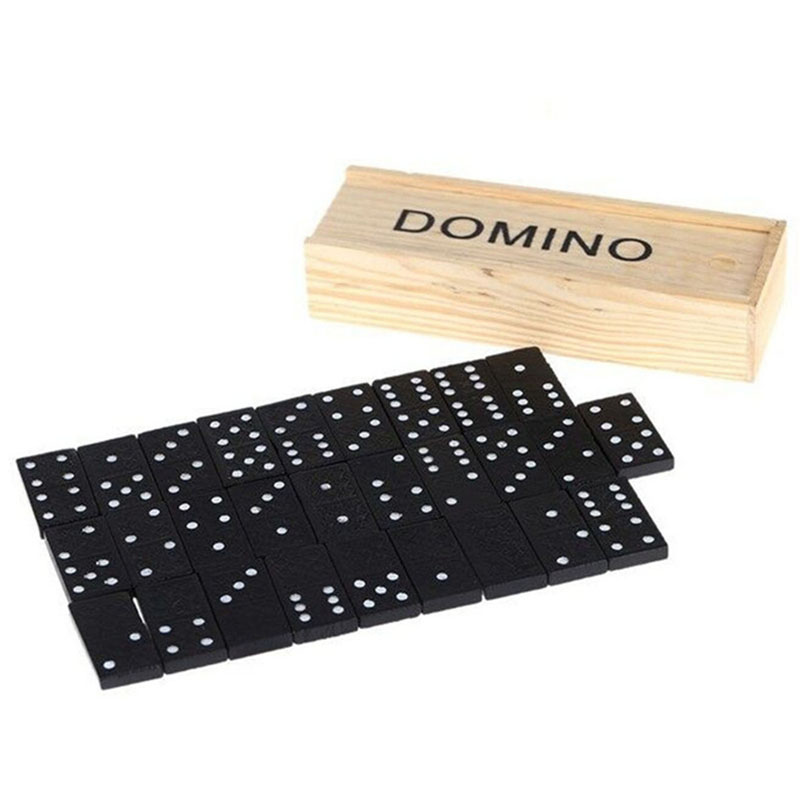 Kids Outdoor Activity Table - 28pcs/Set Wooden Domino Board Games Table