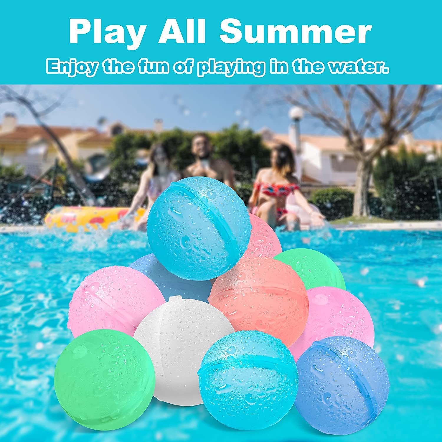 Kids Outdoor Dome - 12/6/3/1PCS Magnetic Reusable Water Balloons Quick