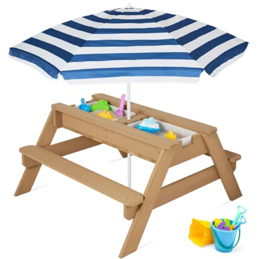 Kids Outdoor Umbrella For Table - Outdoor kids picnic table with umbrella,