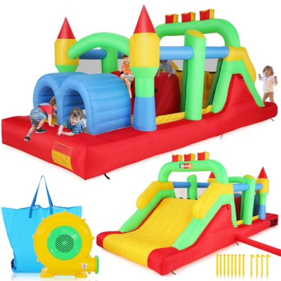 Kids Outdoor House - Backyard outdoor inflatable bounce house obstacle