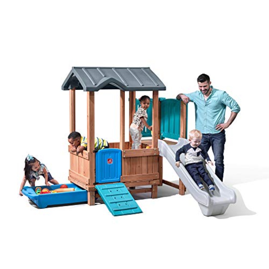 Kids Outdoor Playground - Woodland Adventure Playhouse & Slide, Kids