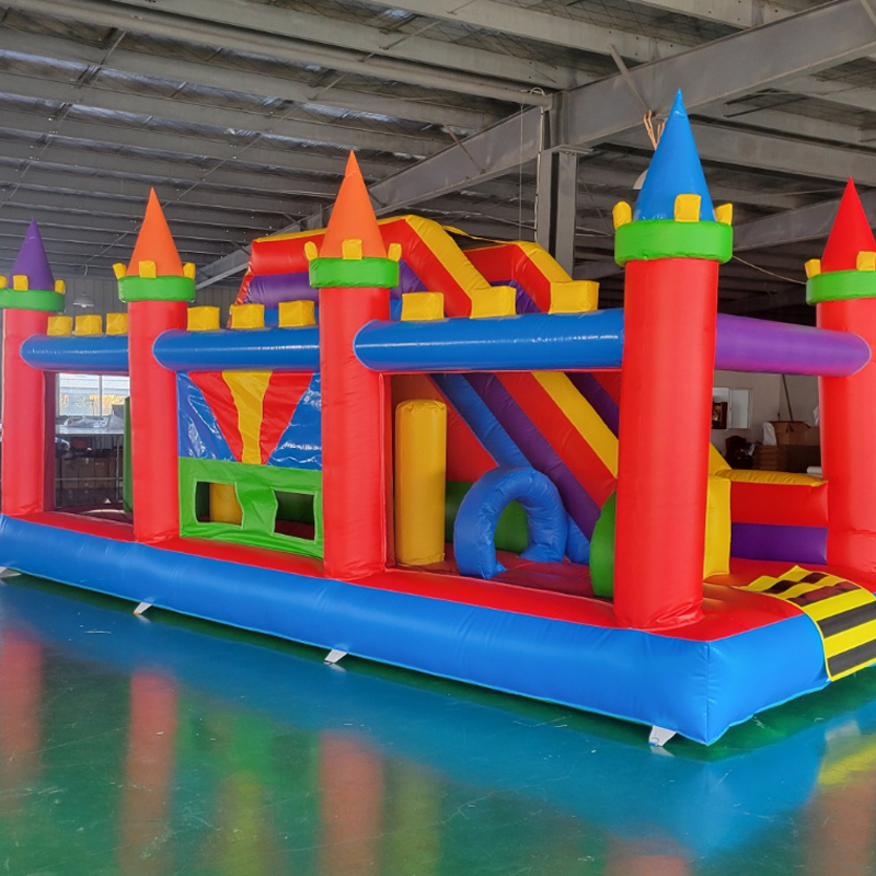 Kids Outdoor Tunnel - Commercial Inflatable Obstacle Course Bounce House