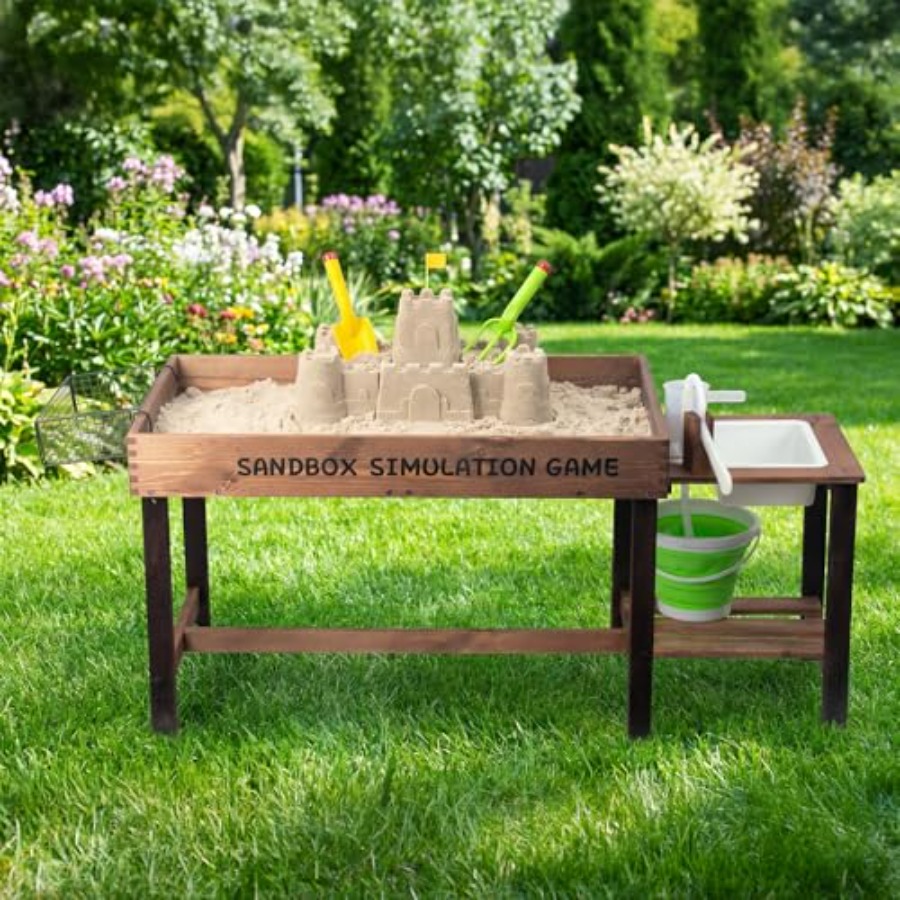 Kids Outdoor Activity Table - Outdoor wooden sand table for kids