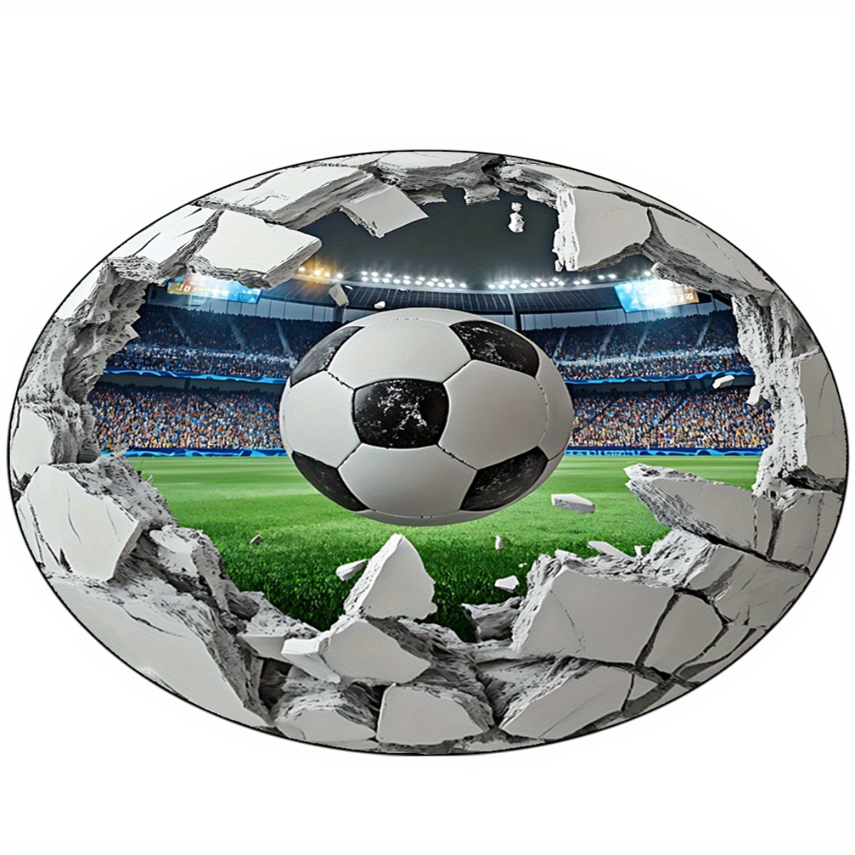3D Football Field Round Area R - Kids Outdoor Mat Waterproof 评论和价格