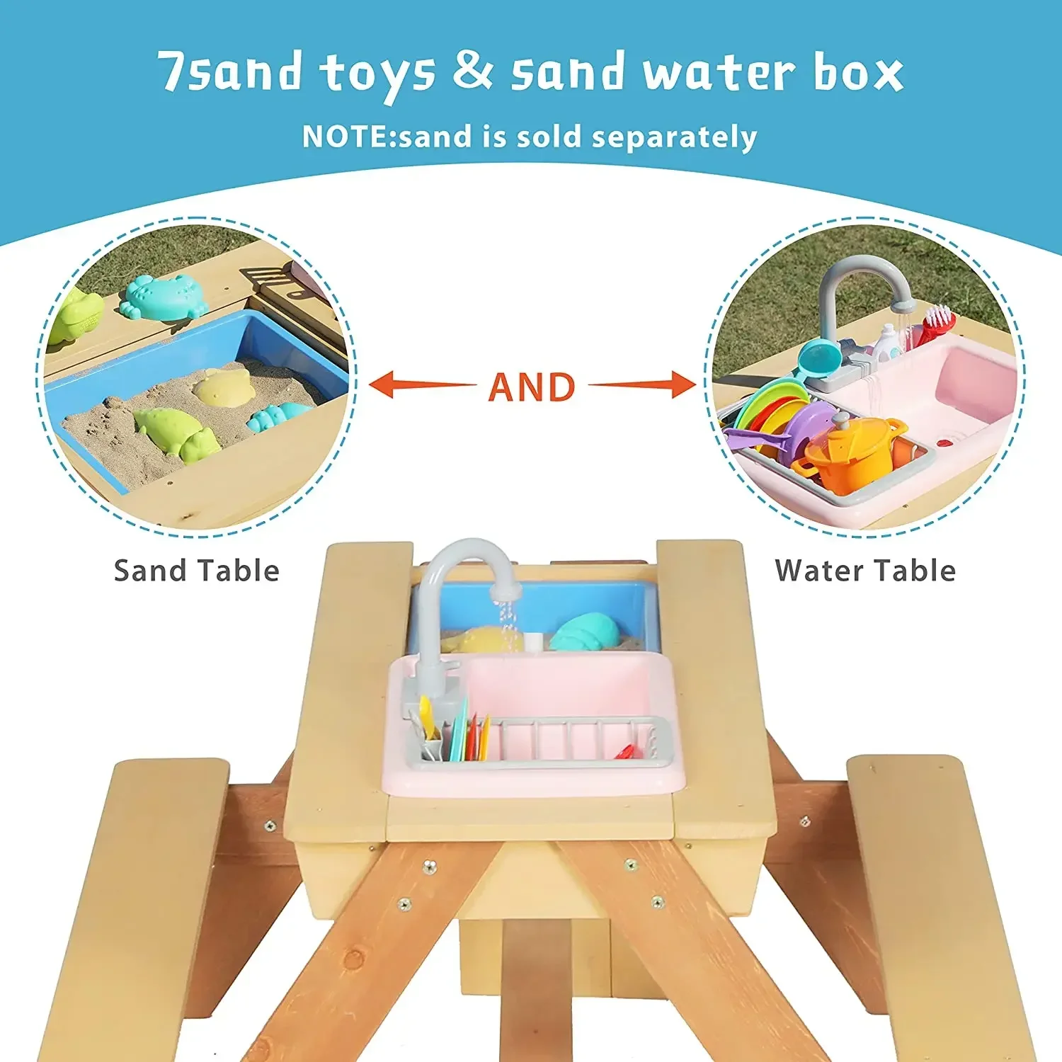 #Kids Picnic Table Outdoor Pat - Kids Outdoor Activity Table 评论和价格