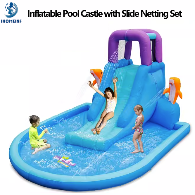 Inflatable Pool Castle with Sl - Outdoor Children'S Park 评论和价格