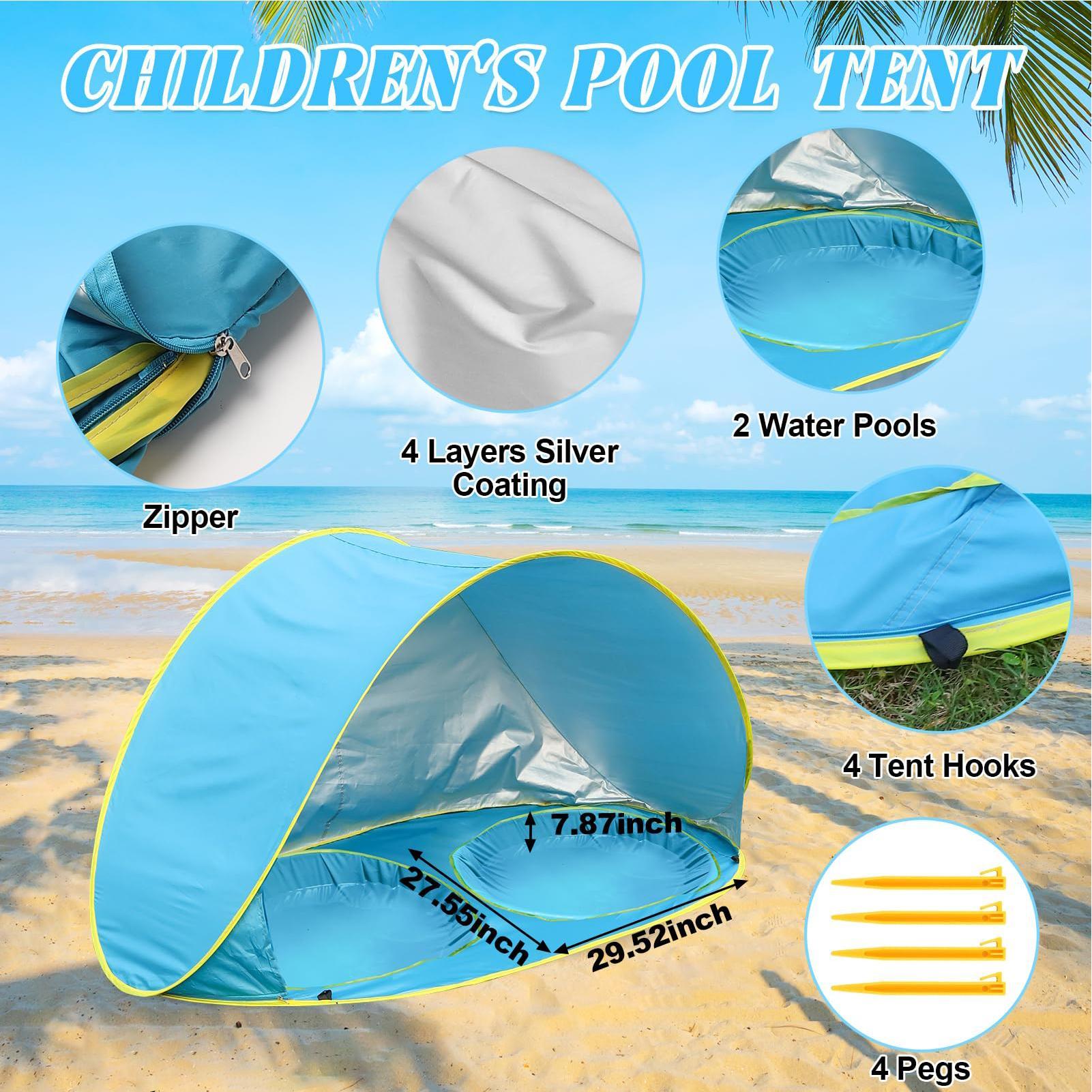 Kid Beach Tent With Pool UV Pr - Kids Outdoor Grill 评论和价格