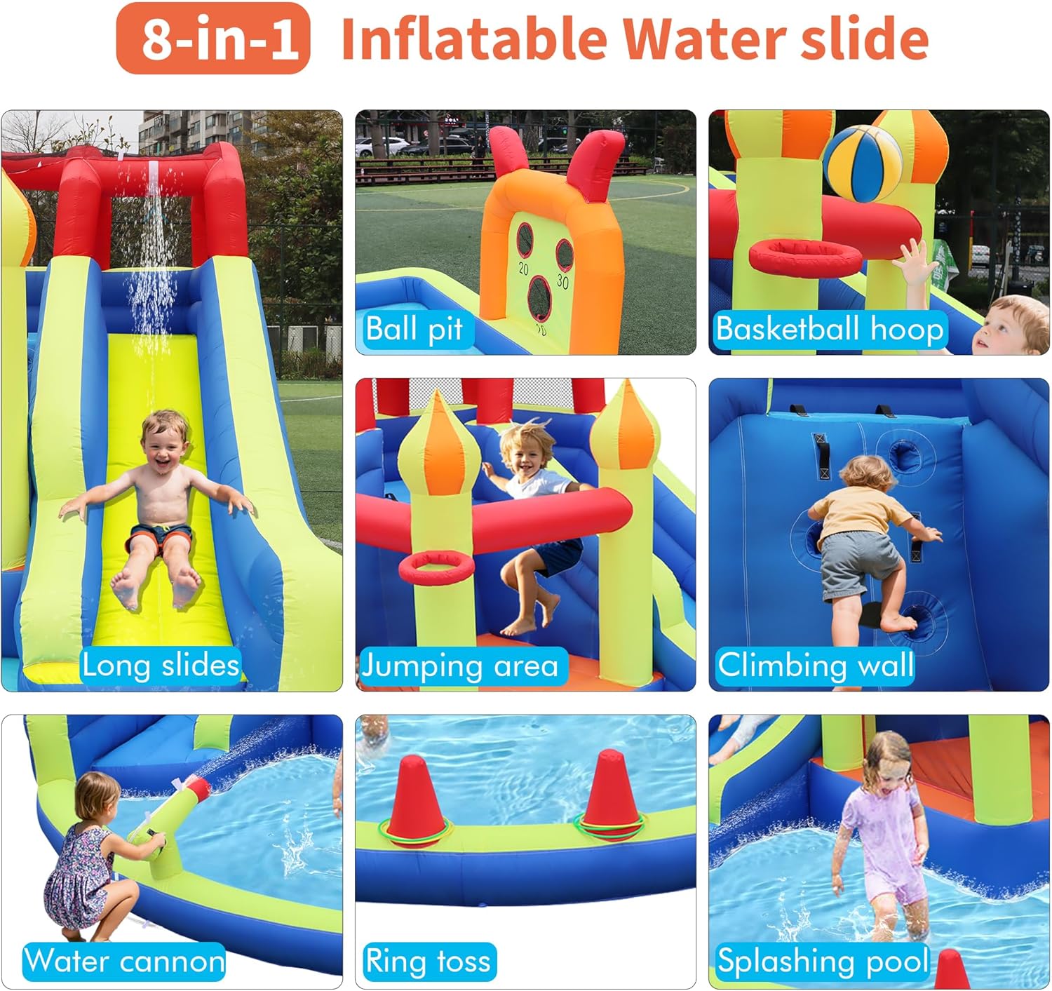 Kids Jumping Castle with Two L - Kids Outdoor House 评论和价格