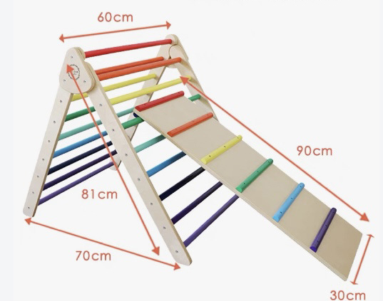 Foldable Wooden Triangle Climb - Kids Outdoor Wooden Playset 评论和价格