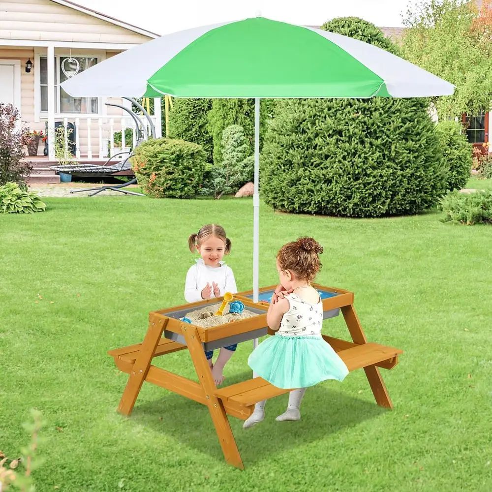 3-in-1 Height-Adjustable Umbre - Kids Outdoor Umbrella For Table 评论和价格
