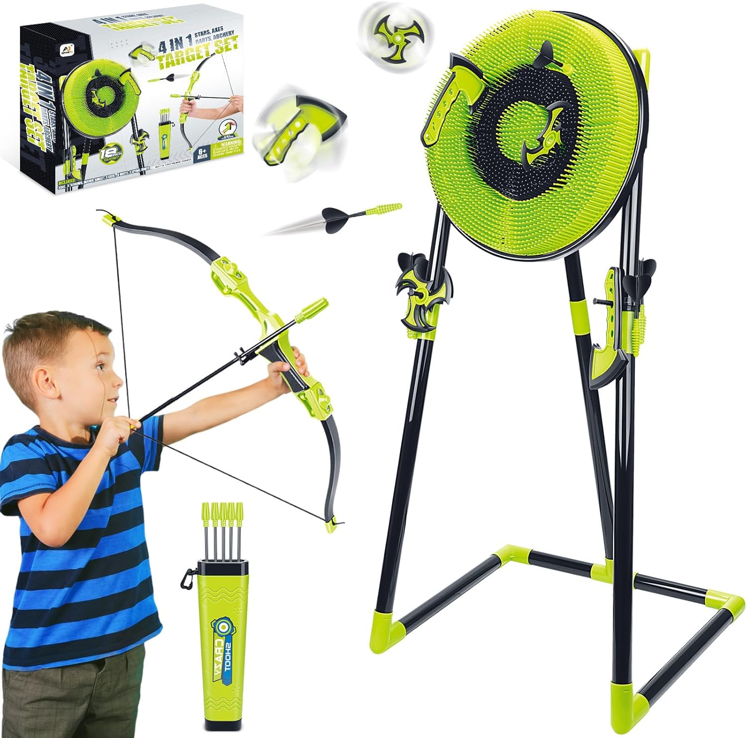 4 in 1 Axe Throwing Target Set - Kids Outdoor Ninja Set 评论和价格