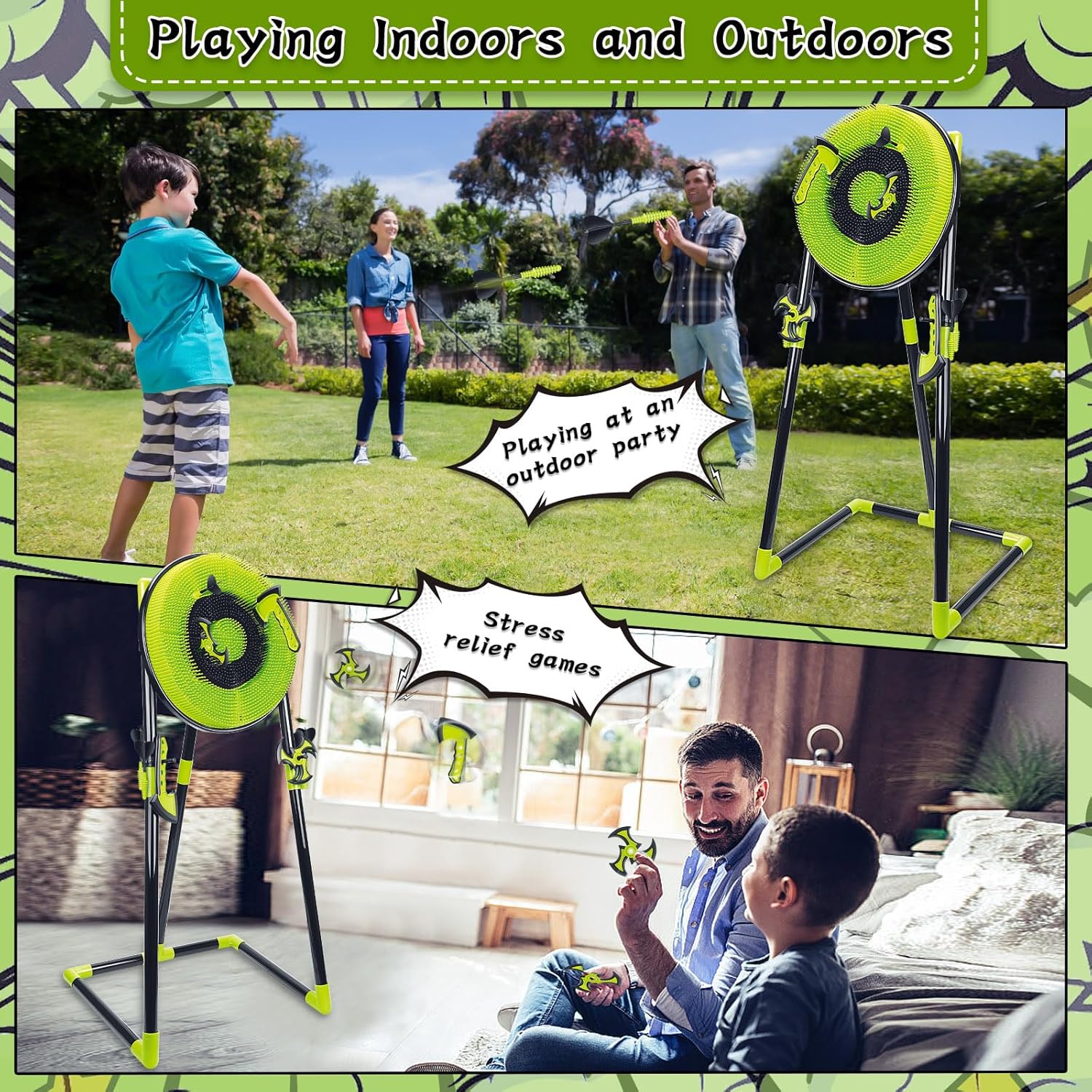 4 in 1 Axe Throwing Target Set - Kids Outdoor Ninja Set 评论和价格