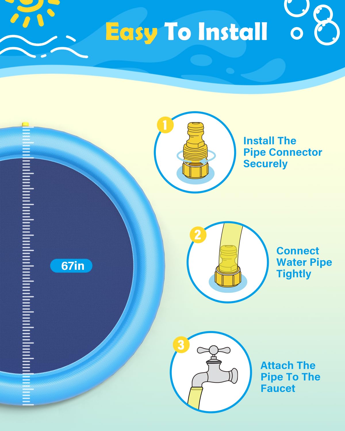 Dog Splash Pad Thick Sprinkler - Kids Outdoor Clubhouse 评论和价格