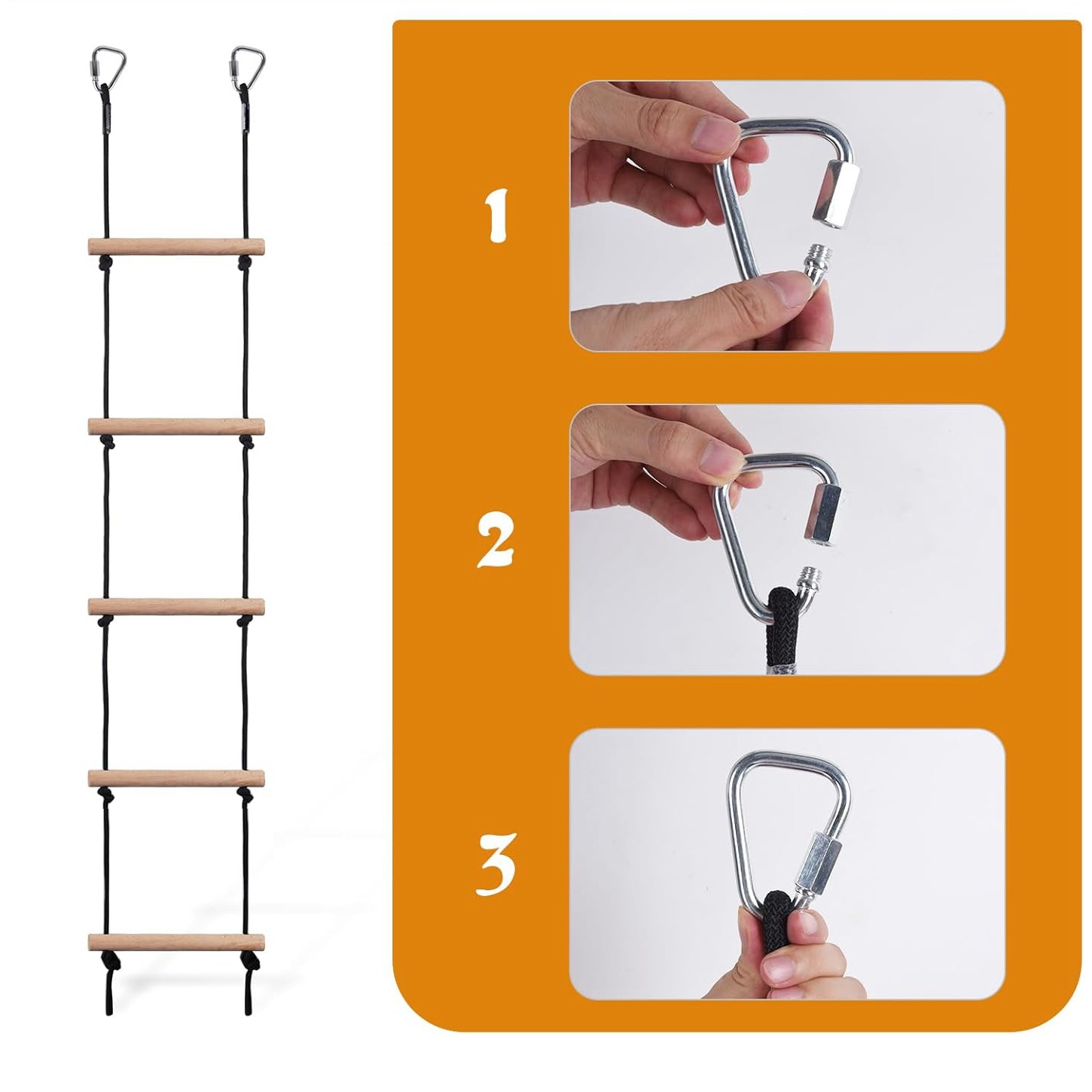 Children Climbing Rope Ladder  - Kids Outdoor Wooden Playset 评论和价格