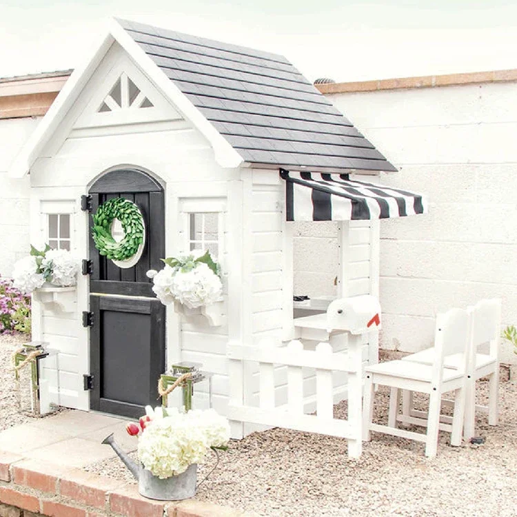 Simple Play house with fence M - Kids Outdoor Cubby House 评论和价格