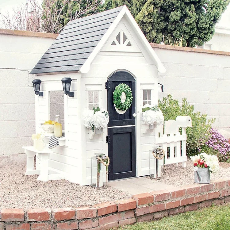 Simple Play house with fence M - Kids Outdoor Cubby House 评论和价格
