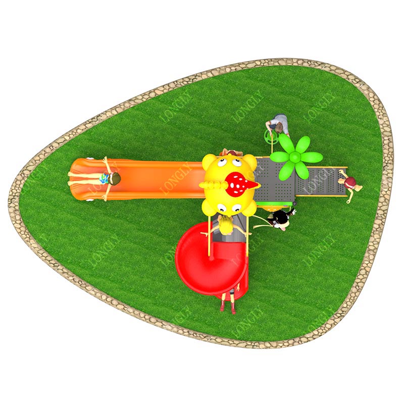 Commercial Plastic Slide 450x2 - Kids Outdoor Playground 评论和价格