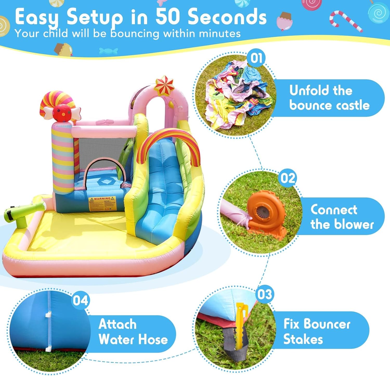 Kids Inflatable Water Slide Bo - Kids Outdoor House 评论和价格