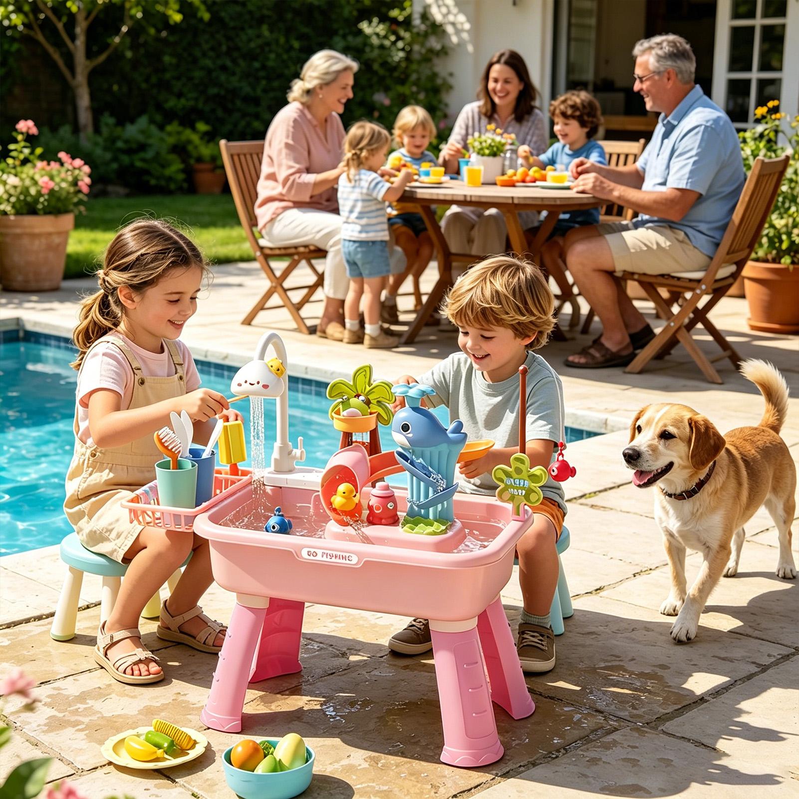 Kids Water Table with Pump, Se - Kids Outdoor Activity Table 评论和价格