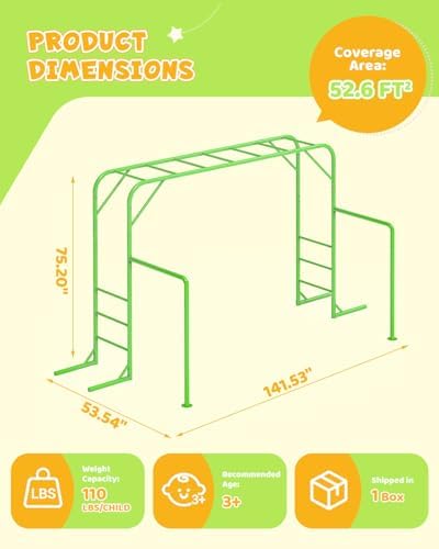 Outdoor Monkey Bar Set with Cl - Kids Outdoor Monkey Bar Set 评论和价格
