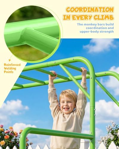 Outdoor Monkey Bar Set with Cl - Kids Outdoor Monkey Bar Set 评论和价格
