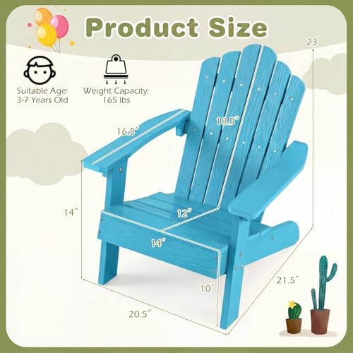 Kids Adirondack Chair, All-Wea - Kids Outdoor Adirondack Chair 评论和价格