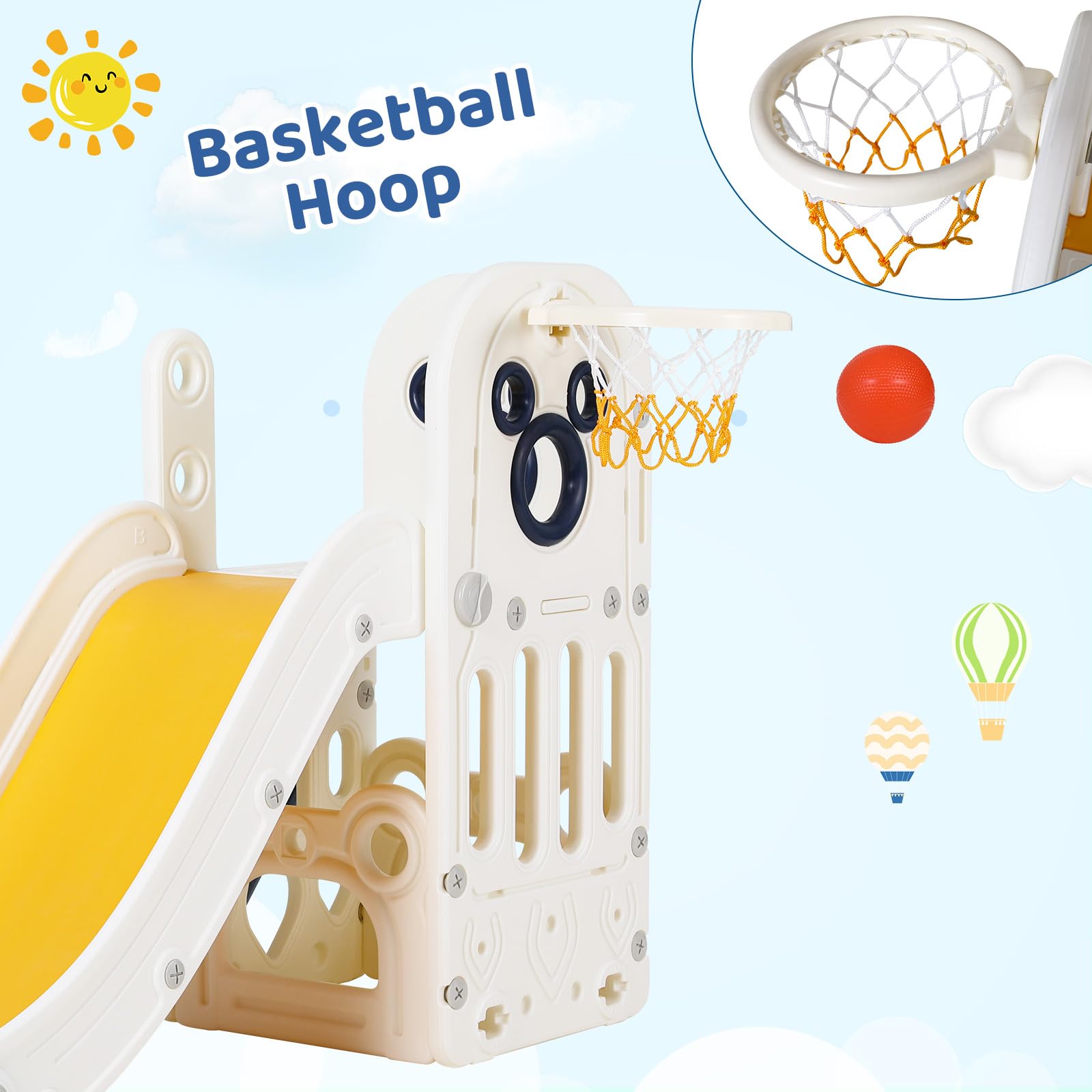 6 in 1 Toddler Slide Playset,  - Kids Outdoor Playground 评论和价格