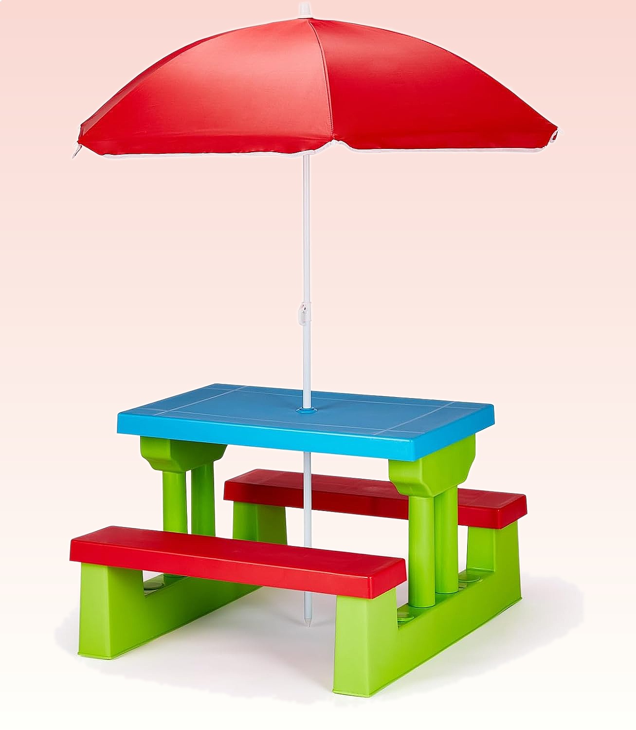 JOYMOR Kids Picnic Table with  - Kids Outdoor Umbrella For Table 评论和价格