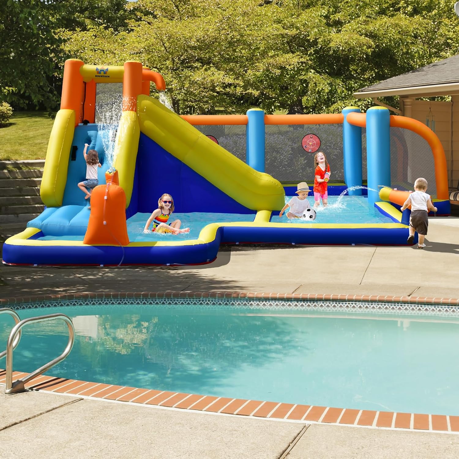 Giant Inflatable Water Slide B - Kids Outdoor House 评论和价格