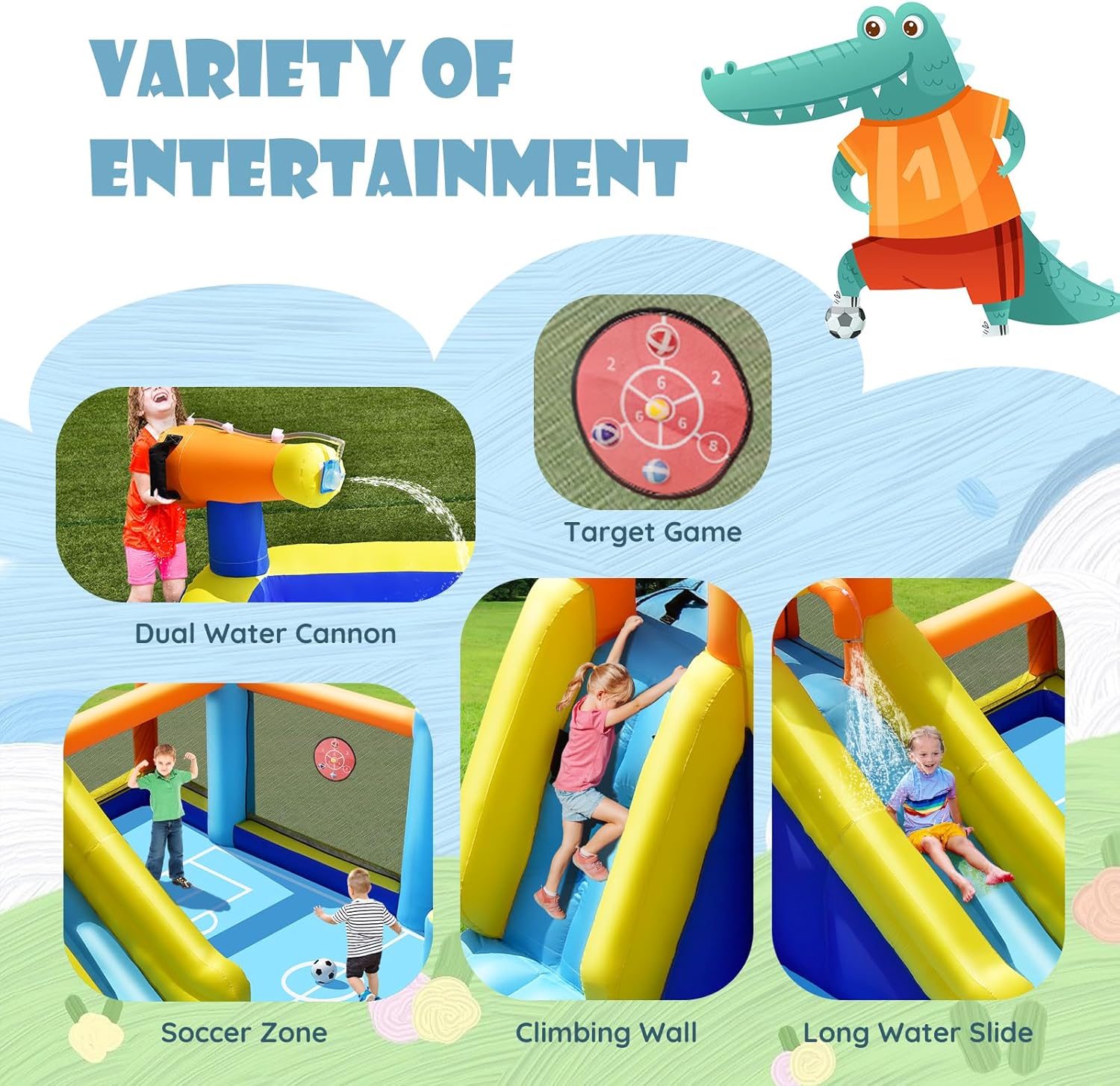 Giant Inflatable Water Slide B - Kids Outdoor House 评论和价格