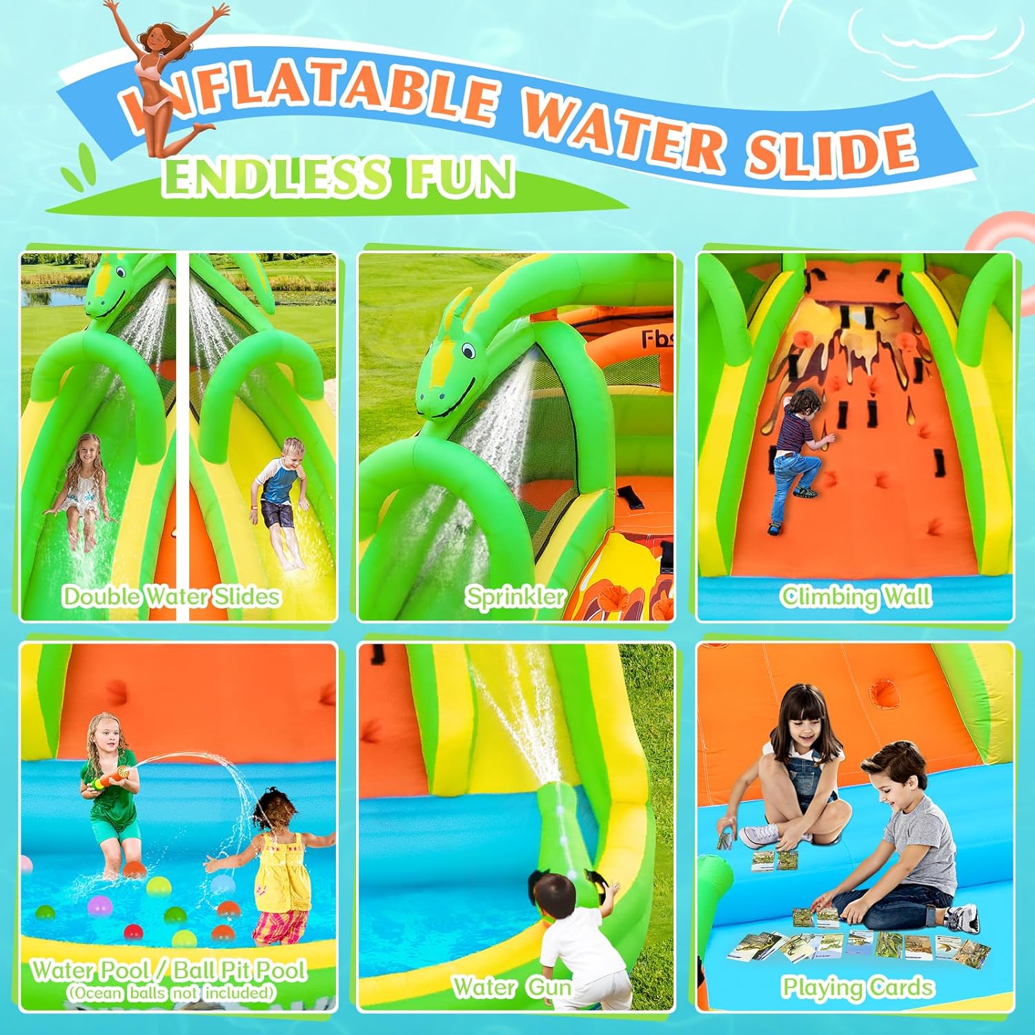 Kids Inflatable Bounce House w - Kids Outdoor House 评论和价格