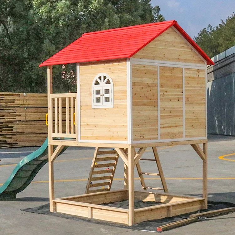 l Outdoor Wood Playground Play - Kids Outdoor Cubby House 评论和价格