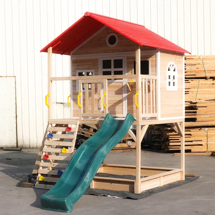 l Outdoor Wood Playground Play - Kids Outdoor Cubby House 评论和价格