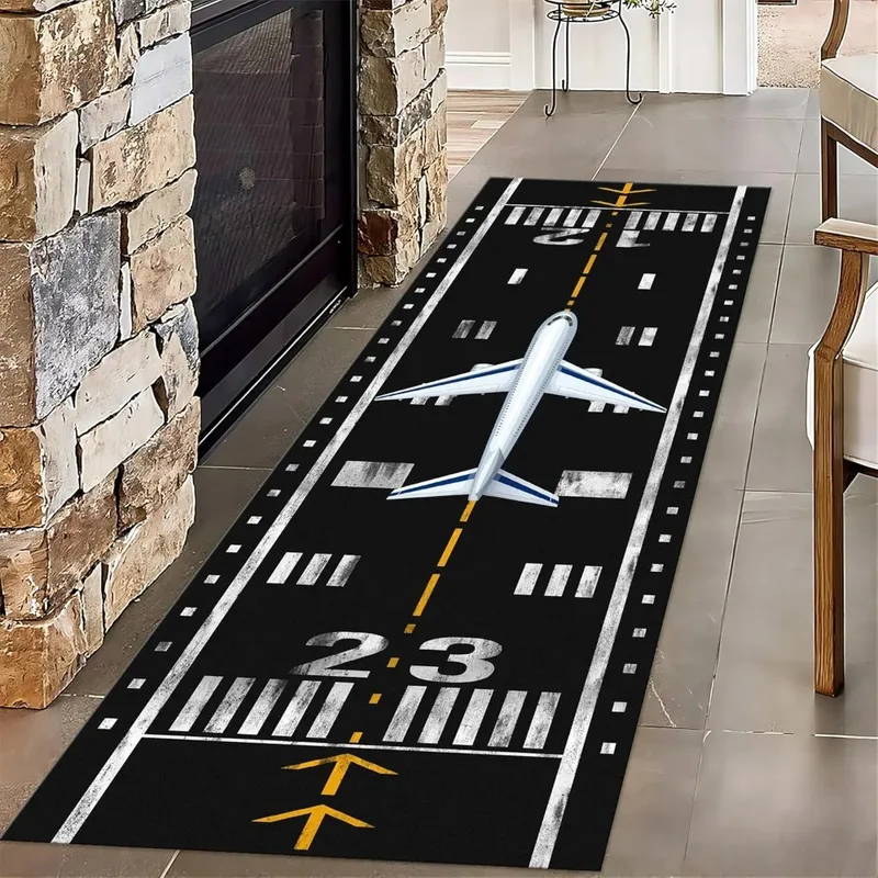 VIKAMA Airplane Runway Print R - Kids Outdoor Mat Waterproof 评论和价格