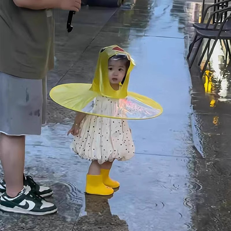 Kids UFO Raincoat Duck Hooded  - Kids Outdoor Umbrella 评论和价格