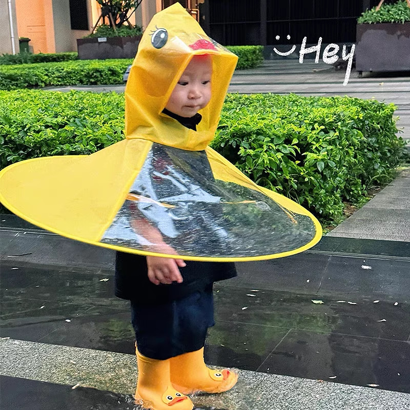 Kids UFO Raincoat Duck Hooded  - Kids Outdoor Umbrella 评论和价格