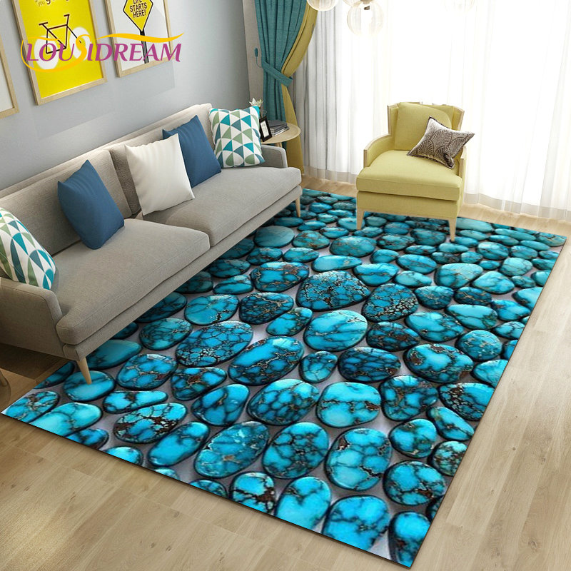 3D Colorful Cobblestone Stone  - Kids Outdoor Mat Waterproof 评论和价格