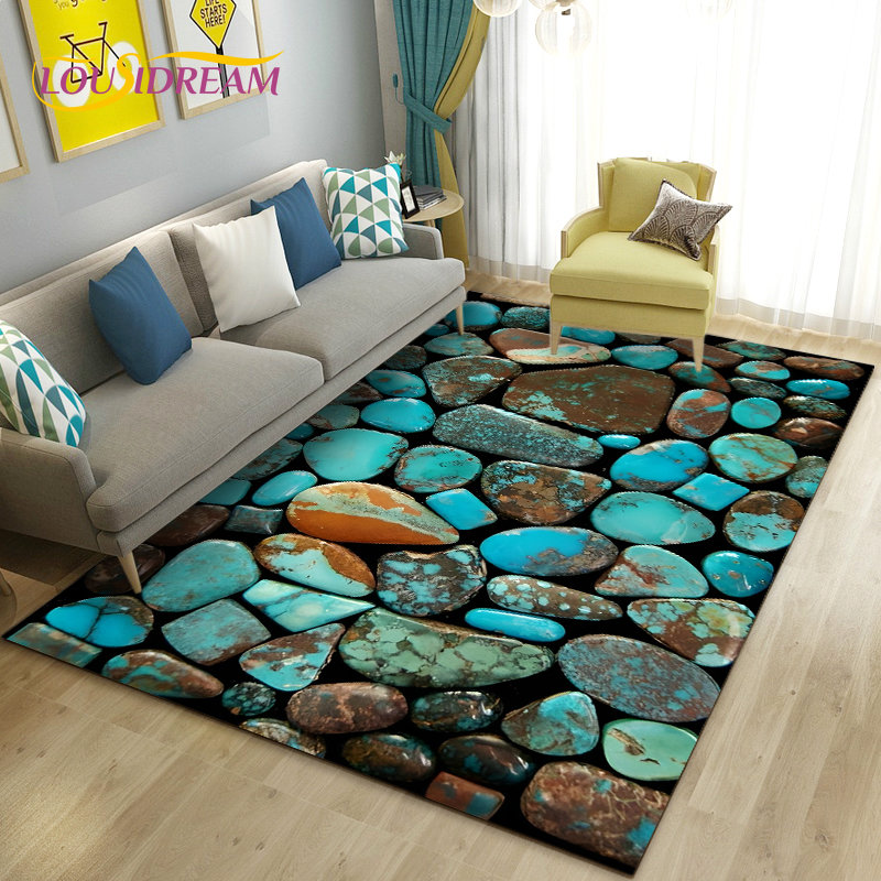 3D Colorful Cobblestone Stone  - Kids Outdoor Mat Waterproof 评论和价格