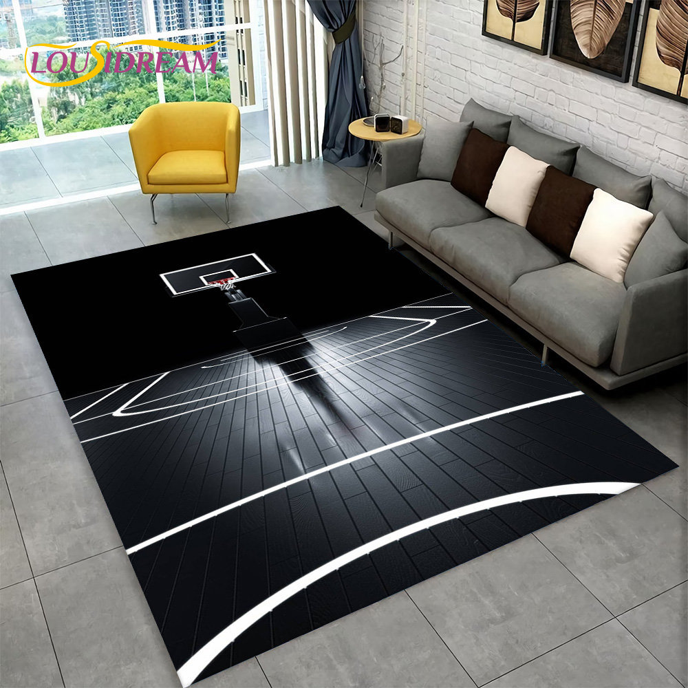 3D Basketball Cour Cartoon Are - Kids Outdoor Mat Waterproof 评论和价格