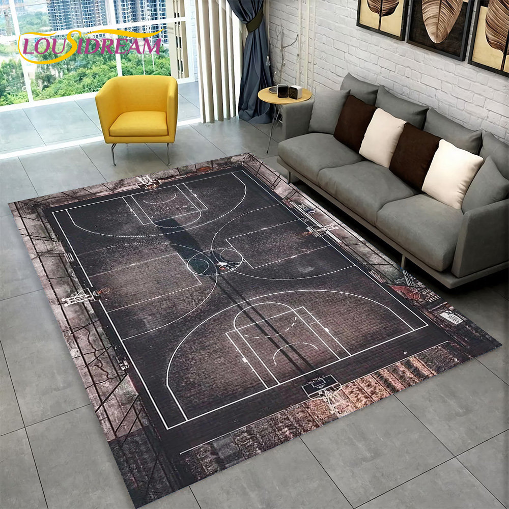 3D Basketball Cour Cartoon Are - Kids Outdoor Mat Waterproof 评论和价格