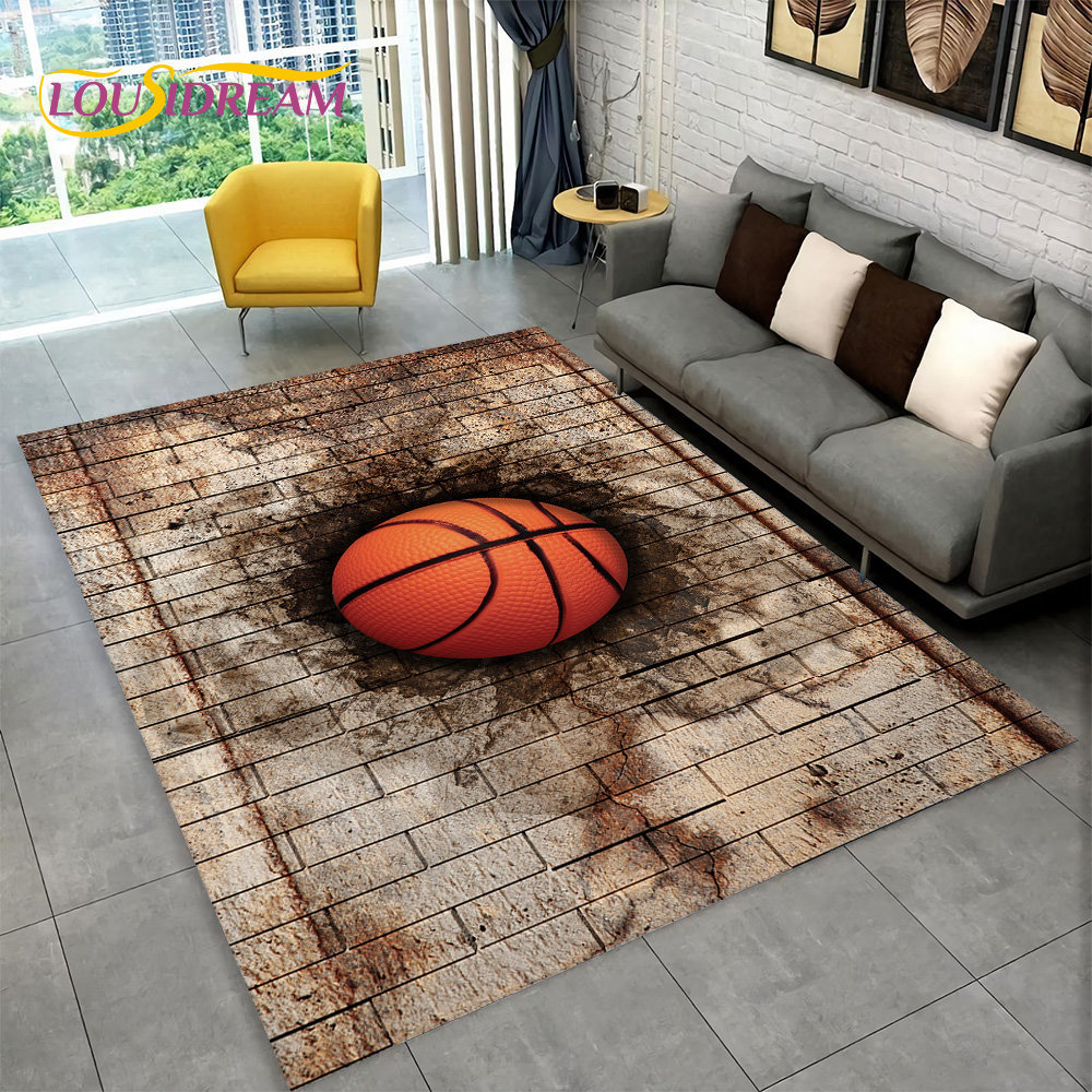 3D Basketball Cour Cartoon Are - Kids Outdoor Mat Waterproof 评论和价格
