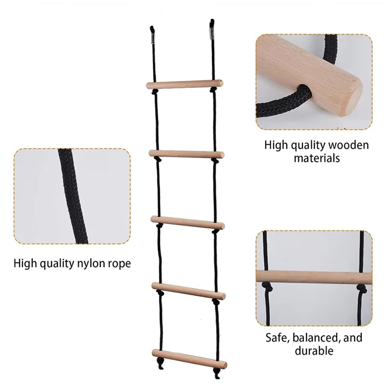 Children Climbing Rope Ladder  - Kids Outdoor Wooden Playset 评论和价格