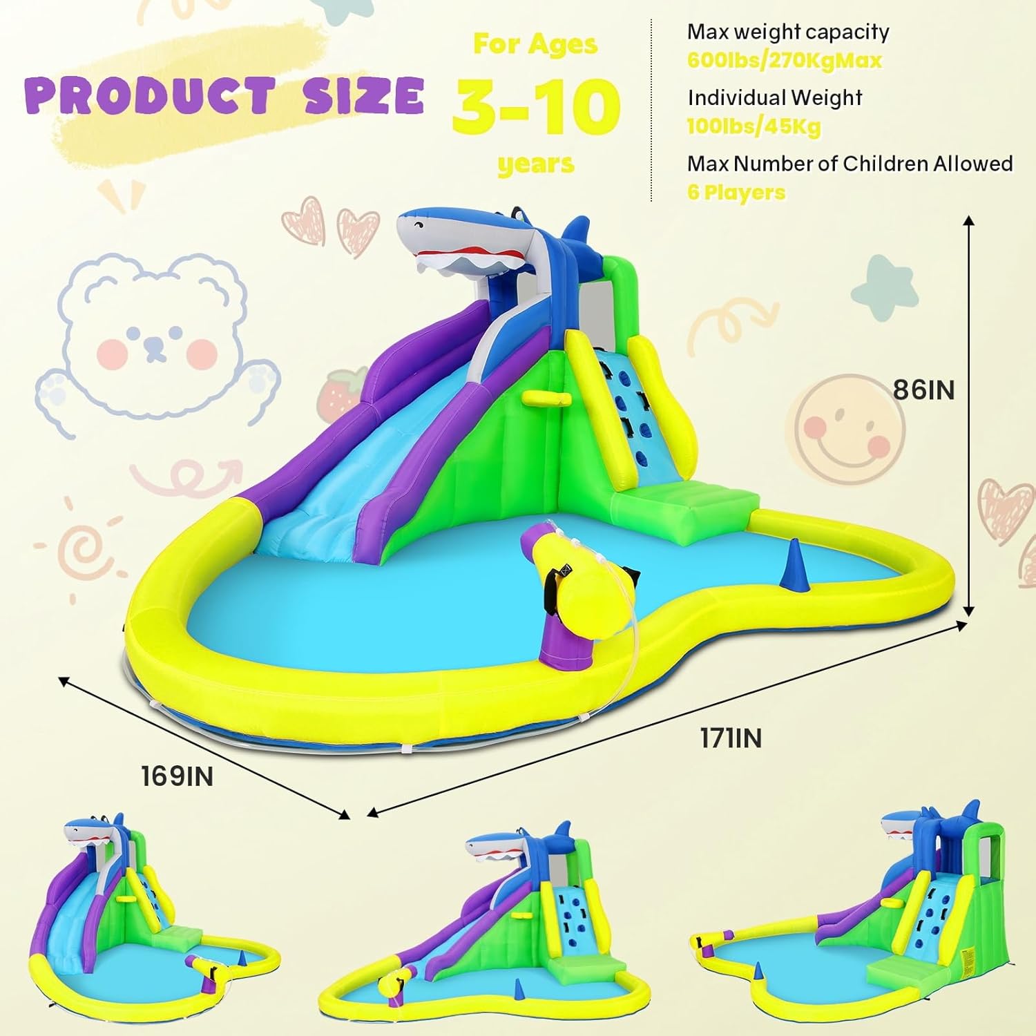 13x14FT Inflatable Bounce Hous - Kids Outdoor House 评论和价格