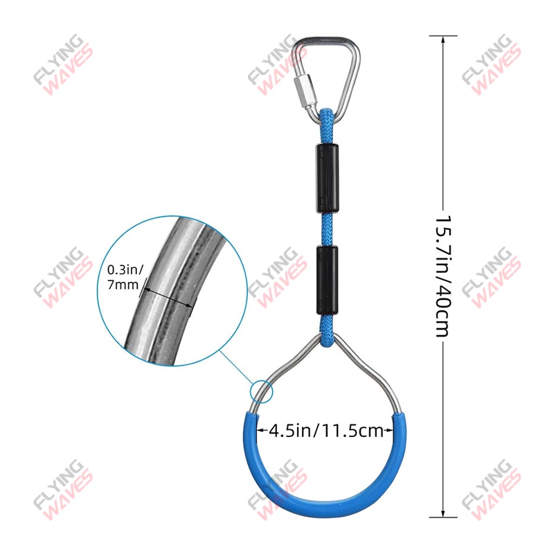 Kids Hanging GYM Ring Swing Cl - Kids Outdoor Obstacle Course 评论和价格