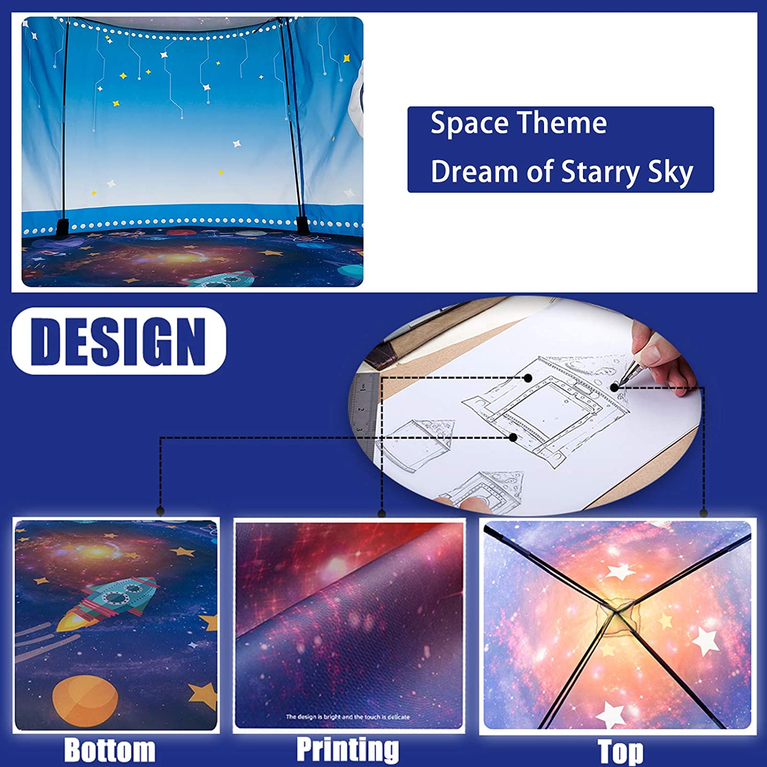Rocket Ship Kids Tent Pop Up P - Kids Outdoor Clubhouse 评论和价格
