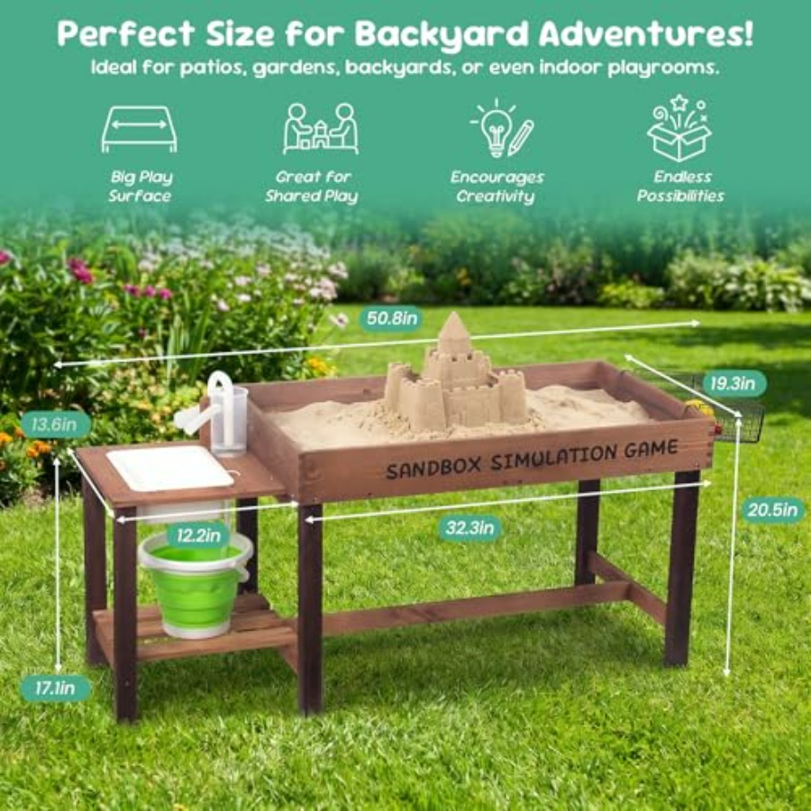 Outdoor wooden sand table for  - Kids Outdoor Activity Table 评论和价格