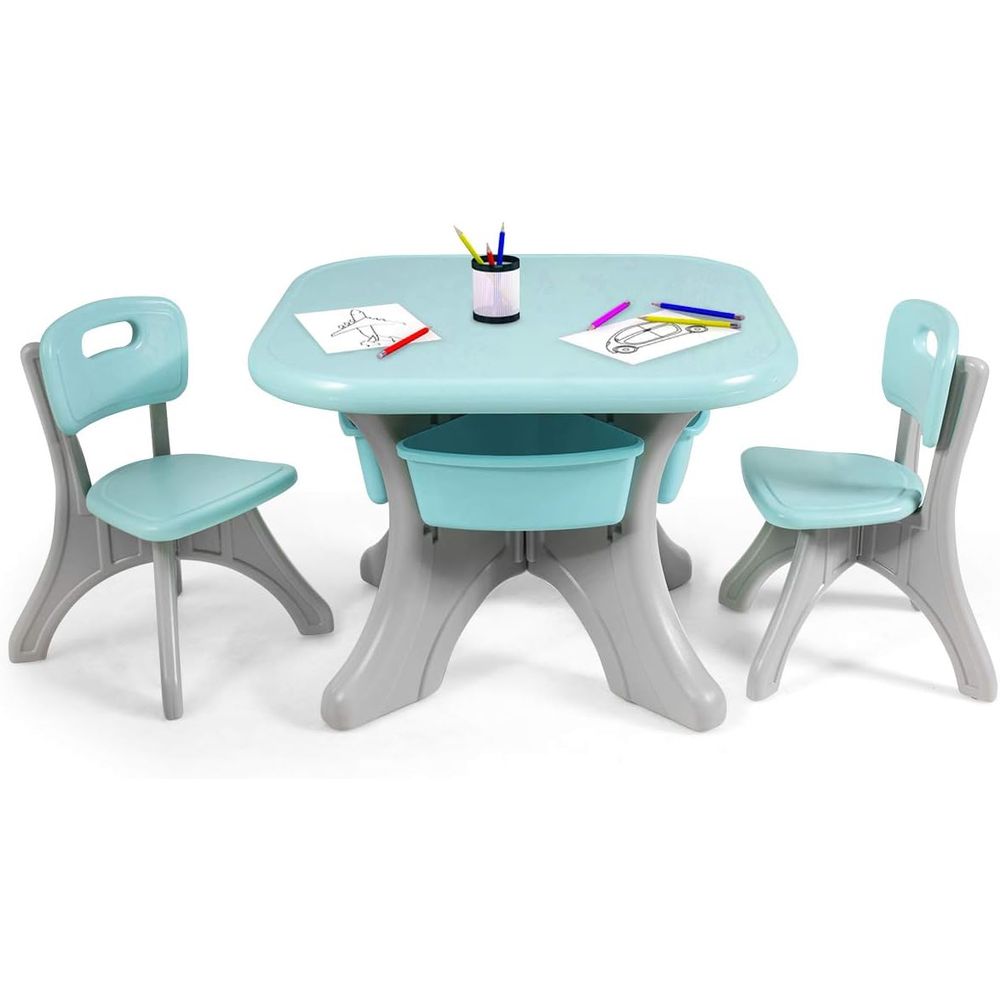 Kids Table and Chairs, 3 PCS A - Kids Outdoor Activity Table 评论和价格