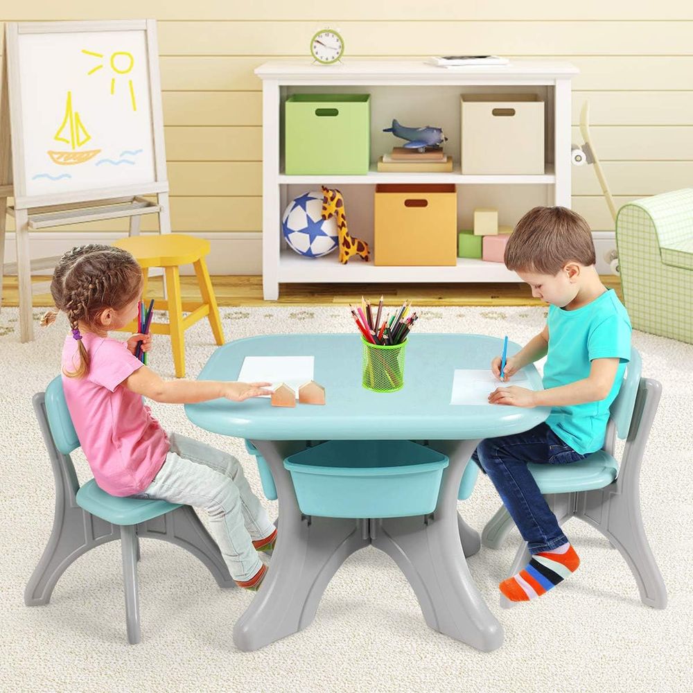 Kids Table and Chairs, 3 PCS A - Kids Outdoor Activity Table 评论和价格